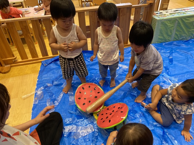 夏到来！！海ごっこ🍧🍉（1歳児うみ組）